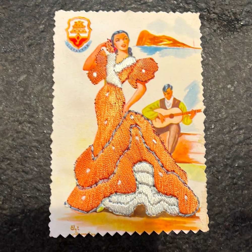 Vintage hand sewn postcard. 2 post cards included